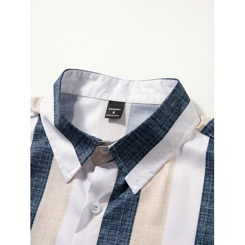 Fashion Chemise rayée pour homme + ensemble short - image 2