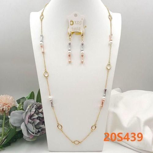 product_image_name-Generic-Ensemble Chaîne Bijoux Sautoir Or Plaqué Pour Femme Avec Boucles D’oreilles-1