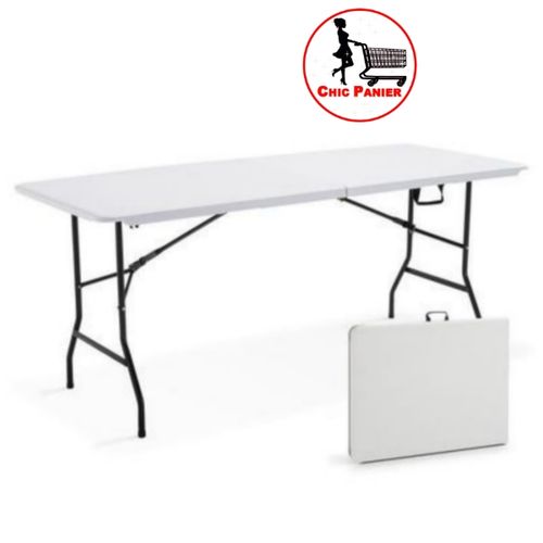 Generic Table De Réception Traiteur Pliante - 6 Personnes - 150x70xH73,5 Cm  - Structure En Acier Et Plateau - Prix pas cher