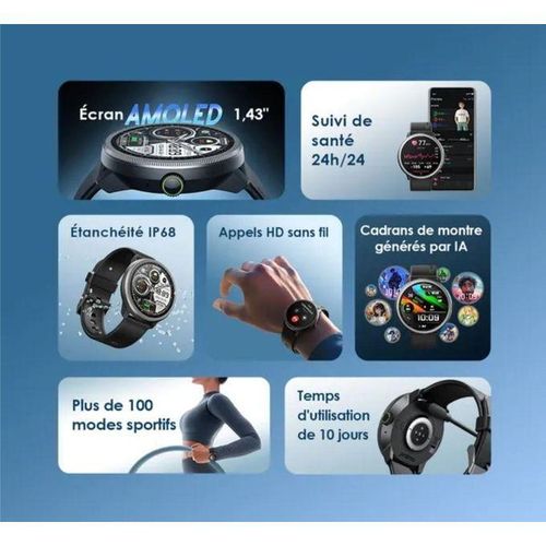 Oraimo Montre intelligente écran amoled 1,43"watch 5R - image 6