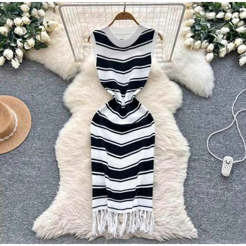 Fashion Robe Dame Class - Blanc Noir - image 2