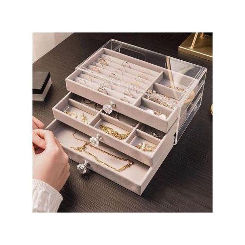 Generic Cool Coffret à Bijoux Acrylique avec 3 Tiroirs Rangement Bijoux - image 3
