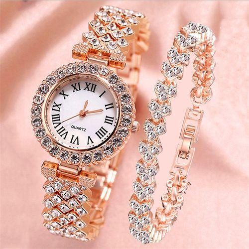 Mode Montre Femme Et Cha ne Main Or Rose Prix pas cher