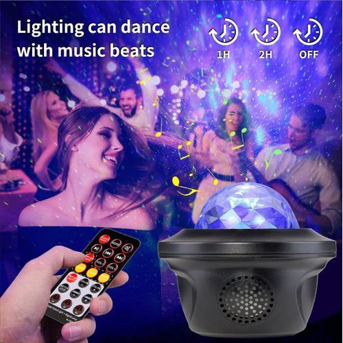 Projecteur Galaxy, Projecteur D'éToiles avec TéLéCommande de Haut-Parleur  de Musique Bluetooth, Lampe de Nuit