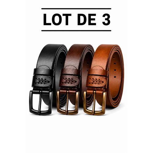 Generic Lot de 3 Ceintures Homme