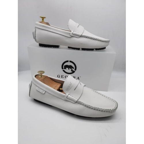 Geogra Pro CHAUSSURE BALADEUSE EN CUIR BLANC Prix pas cher
