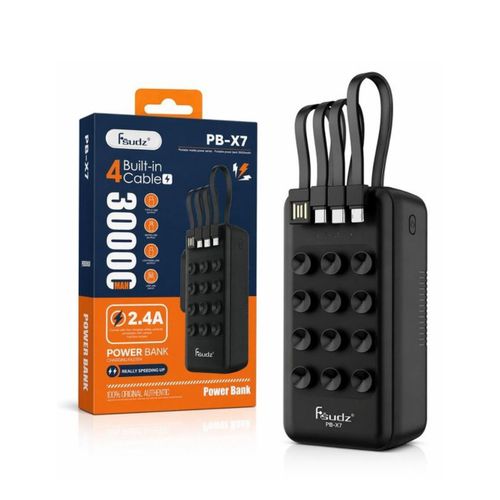 Generic Power Bank PB-X7 – 30 000 mAh avec 4 câbles intégrés - image 2