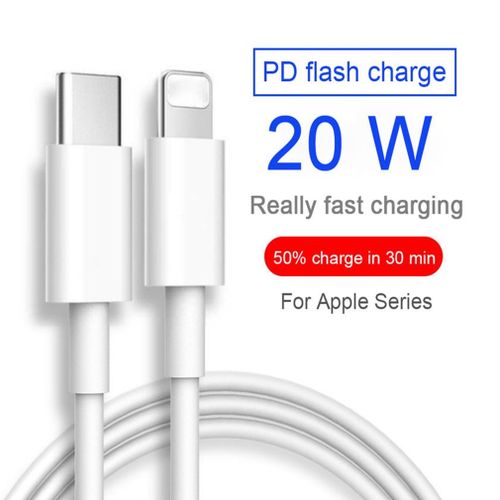 Generic Câble De Données De Charge Rapide Type-C Lightning PD Pour IPhone 8/X/XS/XR/11/12  Pro Max - Prix pas cher