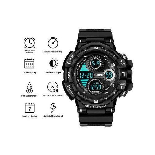 Generic AIDAILU Montre Numérique A Quartz Pour Homme - Noir - image 2