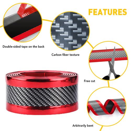 Generic Autocollant 5D En Fiber De Carbone, Bande De Protection  Anti-rayures Pour Portière De Voiture 10CM*3M - Prix pas cher