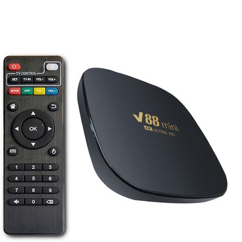 Android Boîtier Smart TV V88 Mini, Android 12, WIFI 2.4G, 4K 16G
