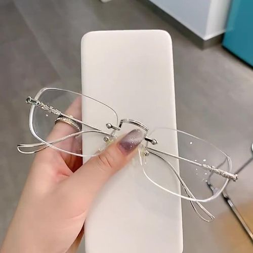 product_image_name-Fashion-Lunettes sans bordure ornée de diamants, lunettes transparentes décoratives de luxe pour femmes, verres anti-lumière bleue, montures en métal ultra-légères-1