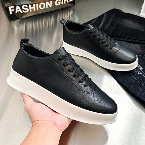 product_image_name-Fashion-Baladeuse Homme Élégantes – Chaussures Décontractées  – Semelle Épaisse – Blanc / Noir-1