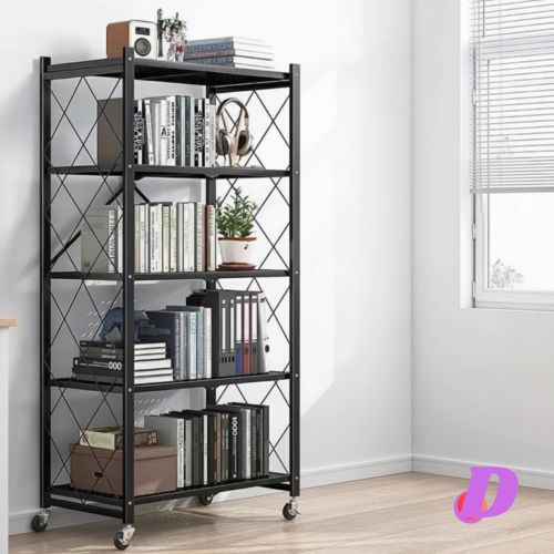 product_image_name-Generic-Étagère de rangement à  5 niveau avec roues en acier pour salon , cuisine  garage etc -2