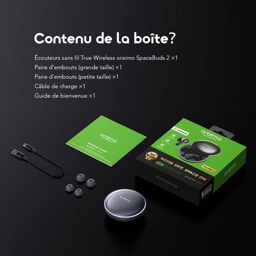 Generic oraimo SpaceBuds 2 Écouteurs True Wireless AI Smart – Gris spatial - image 7
