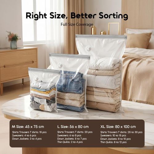 oraimo home VacEase Compact Durable Vacuum Storage Bags (6 pcs) - image 5