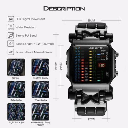 Montre shop binaire homme