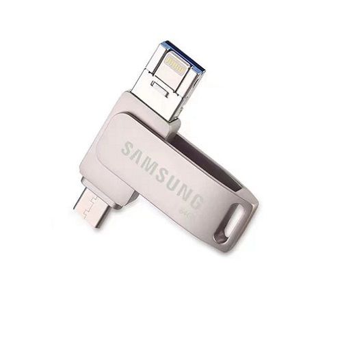 Samsung Clé USB - 64GB + Porte-clés - Argent - Prix pas cher