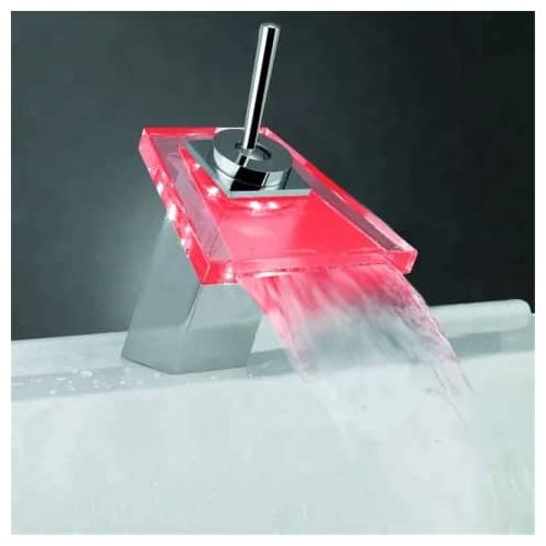 Generic - Mitigeur Lavabo Cascade LED 3 Couleurs Robinet Salle de