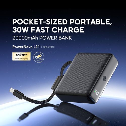 product_image_name-Oraimo-PowerNova L21 Power Bank 20000mAh 30W Fast Charging Built-In Cable-2