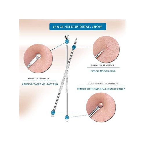 product_image_name-Generic-Kit D'aiguilles D'élimination De L'acné Du Visage En Acier Inoxydable 4pcs Extractor Toolkit--4
