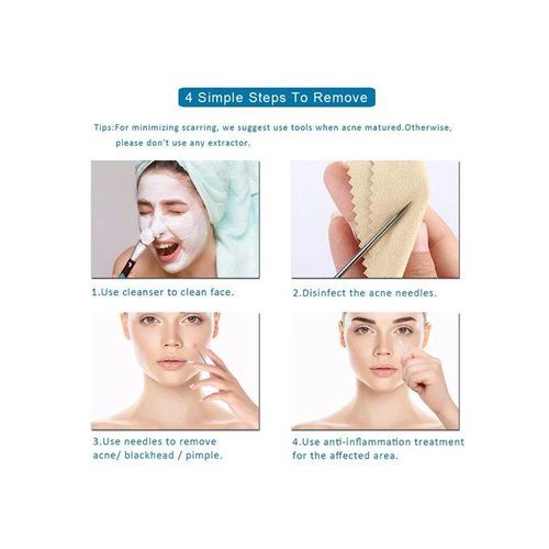 product_image_name-Generic-Kit D'aiguilles D'élimination De L'acné Du Visage En Acier Inoxydable 4pcs Extractor Toolkit--5