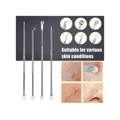 product_image_name-Generic-Kit D'aiguilles D'élimination De L'acné Du Visage En Acier Inoxydable 4pcs Extractor Toolkit--7
