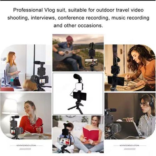 product_image_name-Generic-Agréable Trépied Stabilisateur Pour Téléphone, Support Portable De Smartphone, Éclairage LED De Photographie, Kit Vidéo, Microphone, Selfie Avec Poignée D'Enregistrement-3