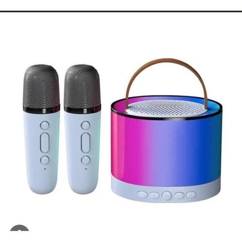 product_image_name-Genetic-Magnifique Ensemble de Karaoke Portable : Un Haut-parleur + Deux Microphones Sans Fil-3