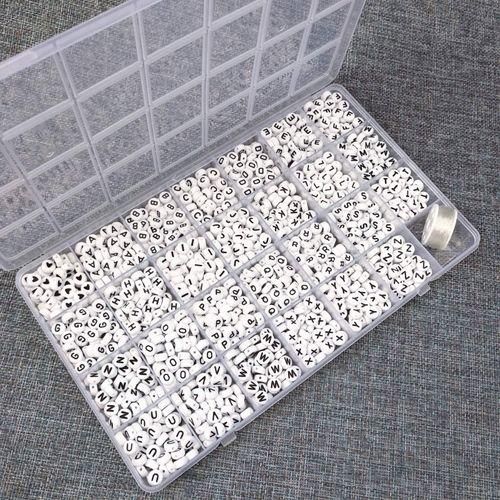 product_image_name-Generic-Blanc Rond Acrylique Alphabet Lettre Perles-7