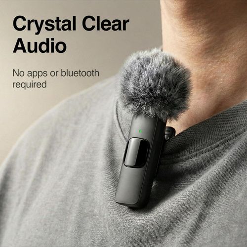 Generic Micro-Cravate Sans Fil PRO Double Mini Mic TYPE-C Téléphones Android IPhone + IOS Adaptateur - image 2