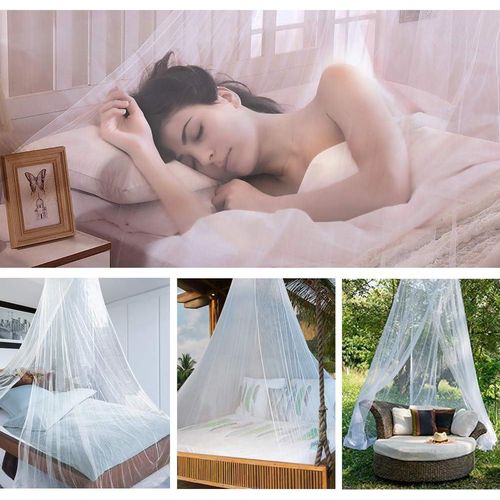 product_image_name-Generic-Moustiquaire à Dôme En Dentelle Papillon Pour Lit Double - Bleu-8