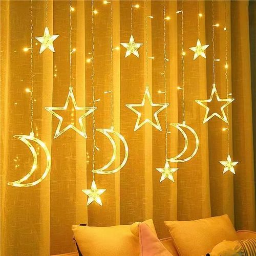 product_image_name-Generic-Guirlande Lumineuse LED Étoile et Lune 3,5M avec Alimentation USB, Décoration de Ramadan, pour Chambre et Salon-1