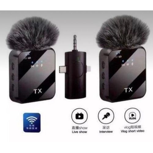 Generic Microphone Lavalier Sans Fil F11-2 Pour IPhone/Android & Type