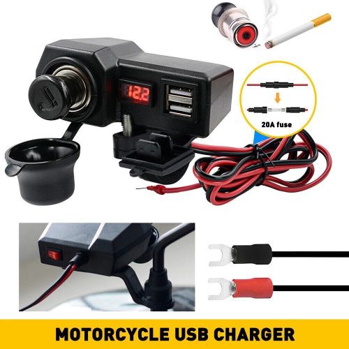 product_image_name-Generic-Prise allume-c-igare pour guidon de moto avec double chargeur USB et voltmètre à LED.-5