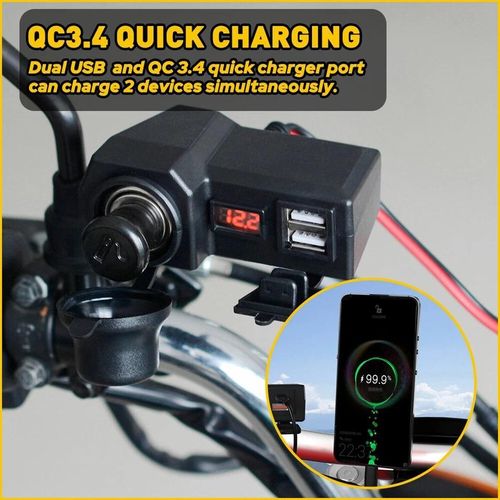 product_image_name-Generic-Prise allume-c-igare pour guidon de moto avec double chargeur USB et voltmètre à LED.-6