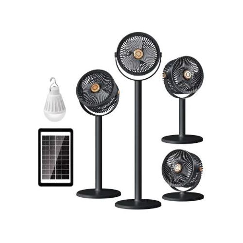 Generic Ventilateur solaire portable sur pied avec LED - image 2