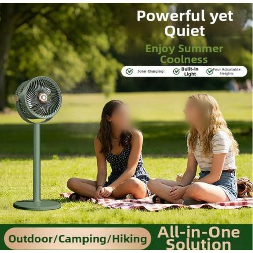 Generic Ventilateur solaire portable sur pied avec LED - image 8