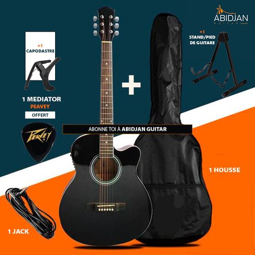 Yamaha - Guitare Électro - Acoustique De Couleur Noir - Prix pas cher