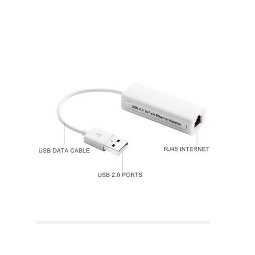 Adaptateur Ethernet rapide USB 2.0 haute vitesse (blanc)