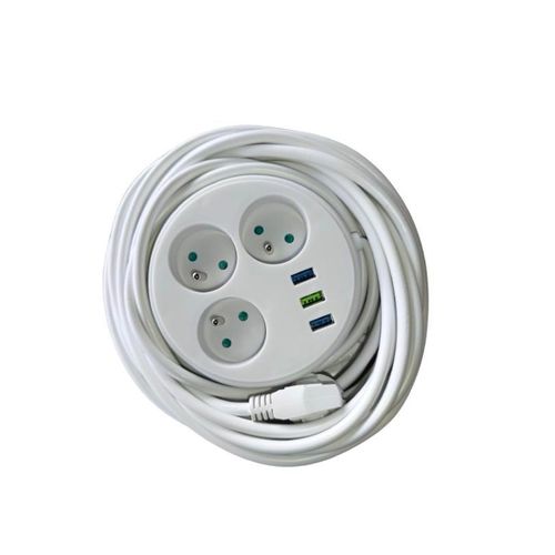 Generic Multiprises Rallonge Électrique 10 Mètres 3 Prise + Usb