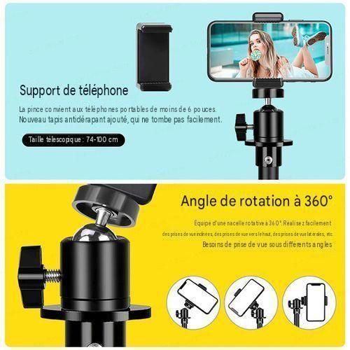 Generic 3-En-1 TéLéPhone CaméRa TréPied 1/4 TêTe à Vis Selfie Avec TéLéCommande Bluetooth - image 3
