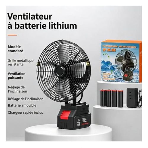 Generic Ventilateur a Batterie Rechargeable lithium - image 3