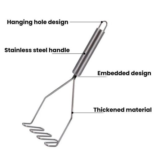 Generic Wavy Stainless Steel Potato Masher - image 5