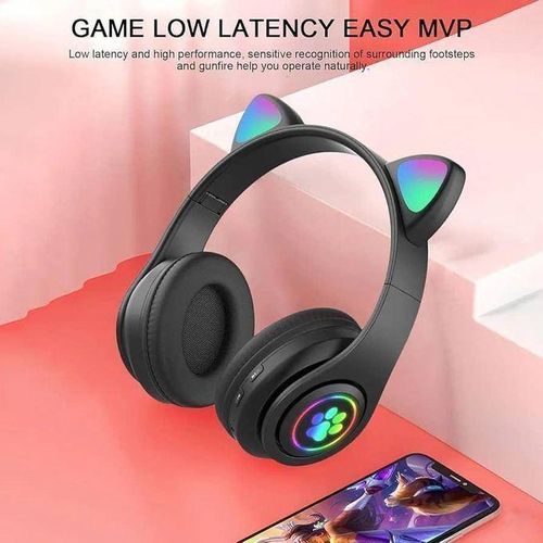 product_image_name-Generic-Casque Bluetooth Oreille De Chat Sans Fil Avec Lumière - Viv-23M - Rose BN-4