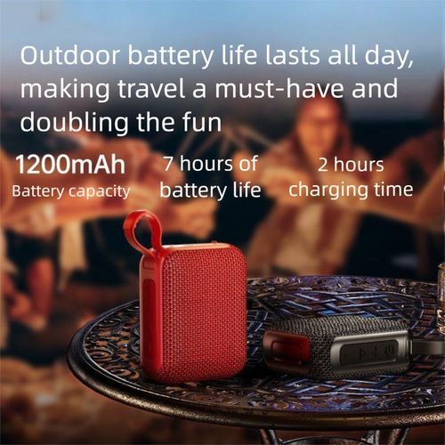 Generic Haut-parleur Bluetooth portable mini, insertion de carte, clé USB, subwoofer extérieur - image 5