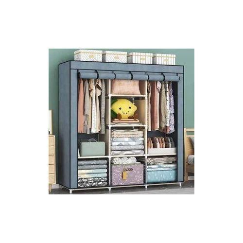 Generic Armoire de Rangement Démontable 3 Battants - Porte En Rideaux