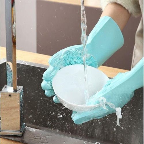 Generic Agréable Gants De Nettoyage En Silicone - image 2