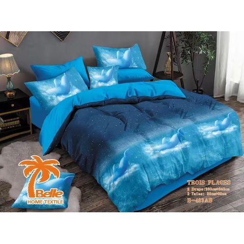 product_image_name-Belle-Lot de 2 Draps et 2 Taies - Confort et Élégance pour Lit 3 Places-BLEU-1