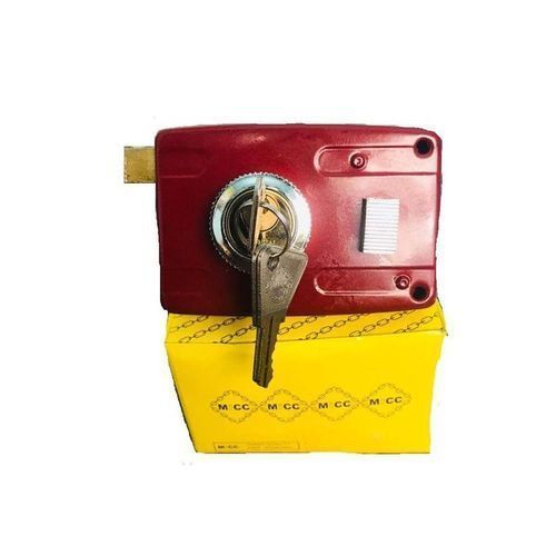 Generic Micc Serrure De Porte-VERROU De Sécurité (3 Coups)-Rouge/ARGENT